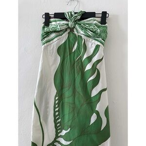 Johanna Ortiz Seagrass Ankle Halter Dress Algues Ecru & Algae